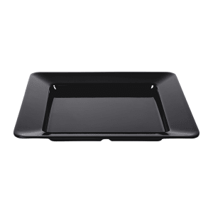 701-B12B 12" Square Melamine Dinner Plate, Black