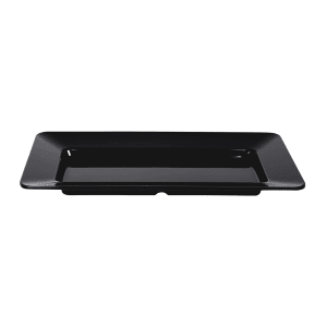 701-B815RCB Rectangular Melamine Dinner Plate - 15" x 8", Black