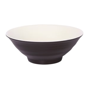 701-D1008RRAWCH 40 oz Round Melamine Serving Bowl, Antique White/Chocolate