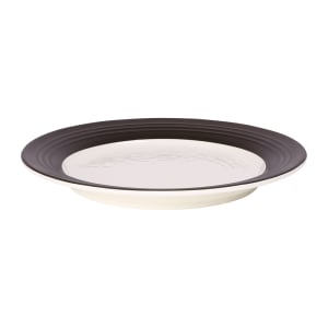 701-D897GMAWCH 9" Round Melamine Dinner Plate, Antique White/Chocolate