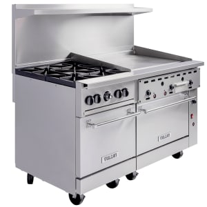 207-60SS4B36GNG 60" 4 Burner Gas Range w/ Griddle & (2) Standard Ovens, Natural Gas