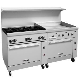 207-72SS6B36GNG 72" 6 Burner Gas Range w/ Griddle & (2) Standard Ovens, Natural Gas