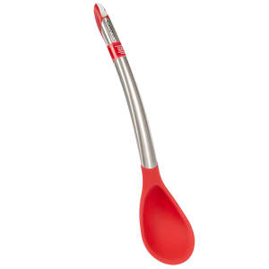 177-7112503L 12" Spoon w/ Ergonomic Curved Handle, Red