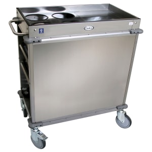 516-BC2LST Mobile Beverage Service Cart w/ (2) Shelves & (2) Drawers, Stainless Steel