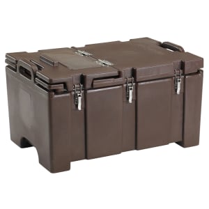 144-100MPCHL131 Camcarriers® Insulated Food Carrier - 40 qt w/ (1) Pan Capacity, Hinged Lid, Brown