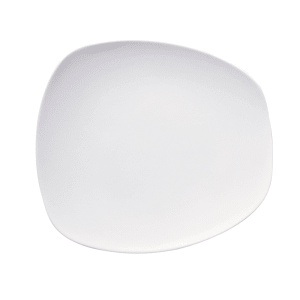 324-L5750000131 Free Form Stage Plate - 8 7/8" x 7 7/8", Porcelain, Warm White