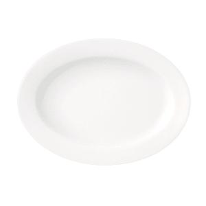 324-L5800000350 10 1/2" x 7 1/4" Oval Verge Platter - Porcelain, Warm White