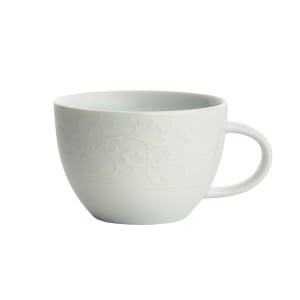 324-L5803050511 6 3/4 oz Ivy Flourish Tea Cup - Porcelain, Bright White