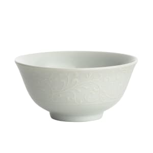 324-L5803050710 5 oz Round Ivy Flourish Fruit Dish - Porcelain, Bright White