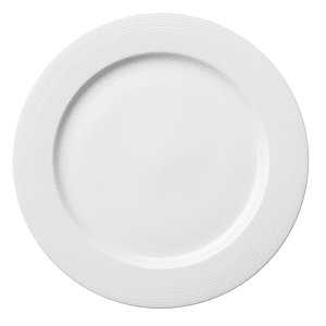 324-L6600000144 9 7/8" Round Lines Plate - Porcelain, Warm White