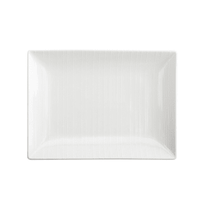 324-L6600000360R 11 3/4" Rectangular Lines Plate - Porcelain, Warm White
