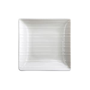 324-L6600000133S 8 1/4" Square Lines Plate - Porcelain, Warm White