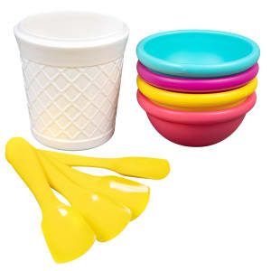 808-107628220 Sweet Spot™ Ice Cream Serving Set w/ (4) Bowls & (4) Spoons