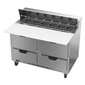 118-SPED48HC12C4 48" Hydrocarbon Series Sandwich/Salad Prep Table w/ Refrigerated Base, 115v