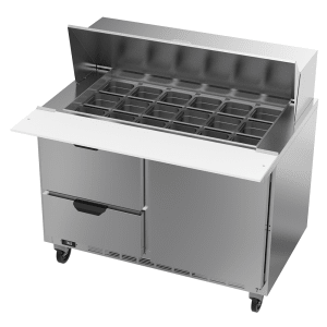 118-SPED48HC18M2 48" Hydrocarbon Series Mega Top Sandwich/Salad Prep Table w/ Refrigerated B...