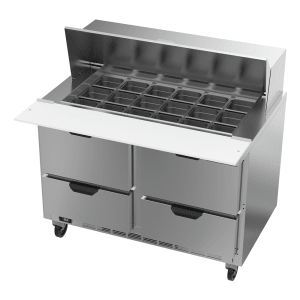 118-SPED48HC18M4 48" Hydrocarbon Series Mega Top Sandwich/Salad Prep Table w/ Refrigerated Base, 115v