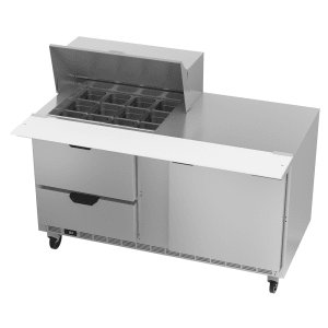 118-SPED60HC12M2 60" Hydrocarbon Series Mega Top Sandwich/Salad Prep Table w/ Refrigerated Base, 115v