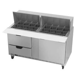 118-SPED60HC24M2 60" Hydrocarbon Series Mega Top Sandwich/Salad Prep Table w/ Refrigerated Base, 115v