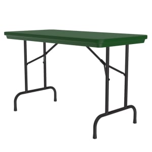 228-R244829 48" R-Series Rectangular Folding Table w/ Green Plastic Top, 29"H