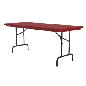 228-R306025 60" R-Series Rectangular Folding Table w/ Red Plastic Top, 29"H