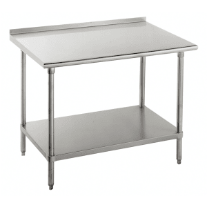 009-FAG302 24" 16 ga Work Table w/ Undershelf & 430 Series Stainless Top, 1 1/2" Backsplash