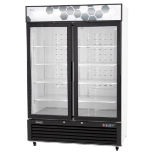 338-C49FMHC 54 2/5" Two Section Display Freezer w/ Swing Doors - Bottom Mount Compressor, White, 115v