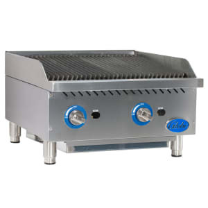 605-GCB24GCR 24" Countertop Gas Charbroiler w/ Reversible Grates, Radiant, Stainless