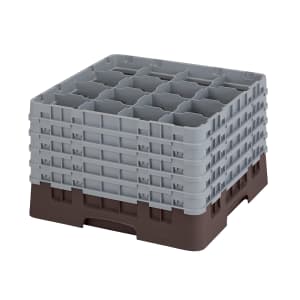 144-25S1058167 Camrack® Glass Rack w/ (25) Compartments - (5) Gray Extenders, Brown
