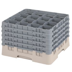 144-25S1058184 Camrack® Glass Rack w/ (25) Compartments - (5) Gray Extenders, Beige