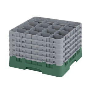 144-25S1058119 Camrack® Glass Rack w/ (25) Compartments - (5) Gray Extenders, Sherwood Green