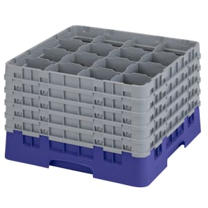 144-25S1058186 Camrack® Glass Rack w/ (25) Compartments - (5) Gray Extenders, Navy Blue