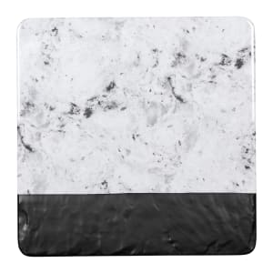 701-M13SMBH 13" Square Horizon Slate Serving Board - Melamine, Black Slate/Faux Horizon Marble