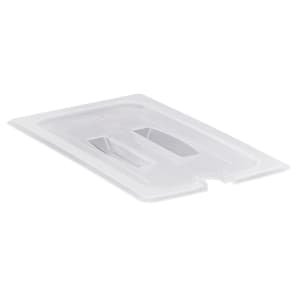 144-30PPCHN190 Food Pan Cover with Handle - 1/3 Size, Notched, Translucent
