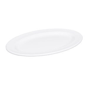 701-D812OVW 12 3/4" x 9 3/4" Oval Merced Platter - Melamine, White
