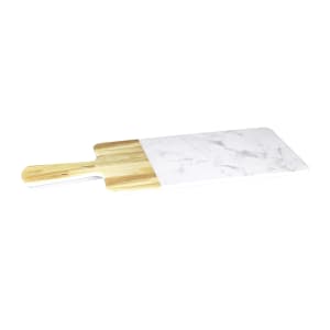 701-M127RCMAWC Rectangular Sierra Serving Board - 12" x 7", Melamine, Faux Alder Wood/Carrera Marble