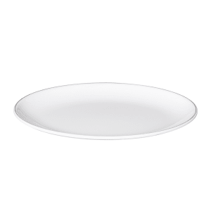 701-D2211LW 11" x 7 7/8" Oval Melamine Dinner Plate - White
