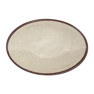701-D8512OVMV 12 1/2" x 8 1/2" Oval Melamine Salad Plate - Vanilla