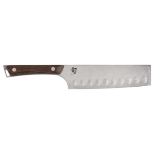 194-SWT0728 7" Hollow-Ground Nakiri Knife w/ Tagayasan Wood Handle, Stainless Steel Blade