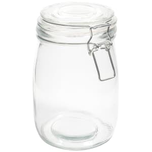 166-HMJ6 35 oz Mason Jar w/ Hinged Lid - Glass