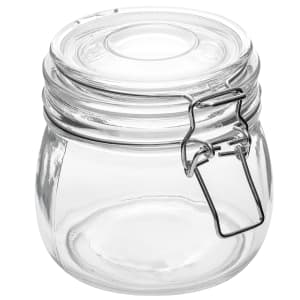 166-HMJ4 16 oz Mason Jar with Hinged Lid - Glass