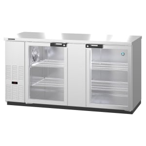 440-BB69GS 69 1/2" Bar Refrigerator - 2 Swinging Glass Doors, Stainless, 115v