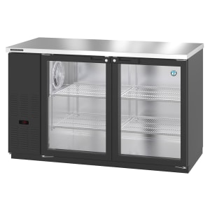 440-BB59G 59 1/2" Bar Refrigerator - 2 Swinging Glass Doors, Black, 115v