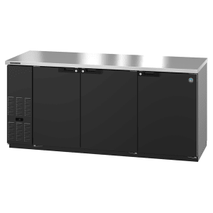 440-BB80 80" Bar Refrigerator - 3 Swinging Solid Doors, Black, 115v