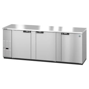 440-BB95S 95 1/2" Bar Refrigerator - 3 Swinging Solid Doors, Stainless, 115v