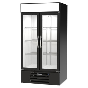118-MMR35HC1B 39 1/2" MarketMax™ Two Section Glass Door Merchandiser - (2) Left/Right Hinge Doors, Black, 115v