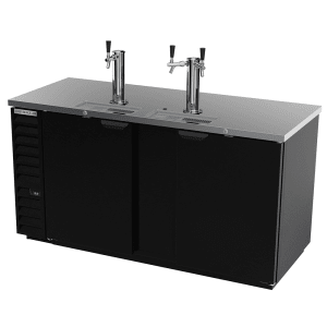 118-DD68HC1B 69" Kegerator Beer Dispenser w/ (3) Keg Capacity - (2) Columns, Black, 115v