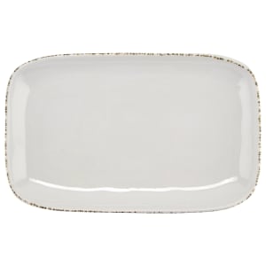284-CS117RM 12" x 7 1/2" Rectangular Rustic Mill Platter - Melamine, White