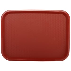 284-FT16R Plastic Fast Food Tray - 16 1/4"L x 12"W, Red