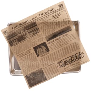 284-4TH1700 12" Square Basket Liner Paper - Hawaii Newsprint, Brown