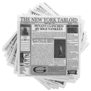 284-4TY1200 12" Square Basket Liner Paper - New York Newsprint, White